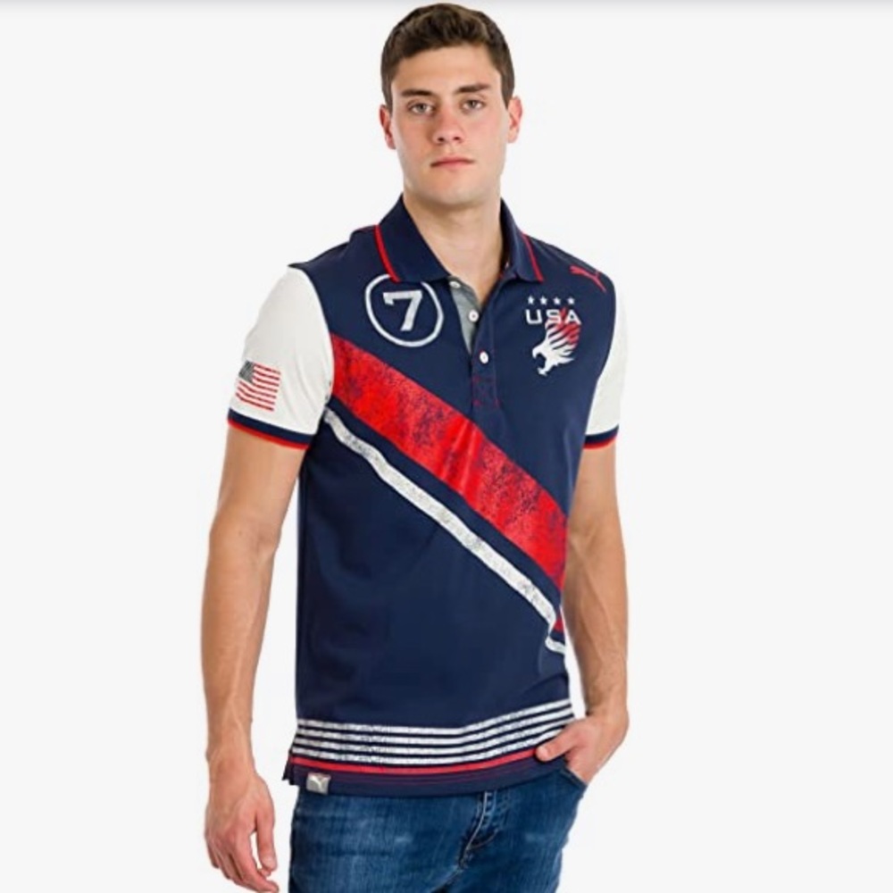 Team USA soccer PUMA polo shirt #7 Tribute to Hugo Perez Limited edition